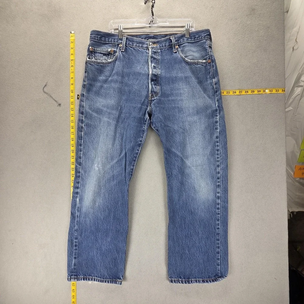 Vintage Levis 501 Jeans Mens Blue Regular Straight Button Fly Fits 38x28